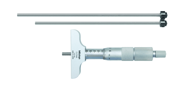 Mitutoyo Depth Micrometer with Interchangeable Rods 0-25mm