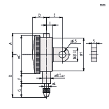 Diagram for Mitutoyo Plunger Dial Indicator, Lug Back, Jeweled Bearing