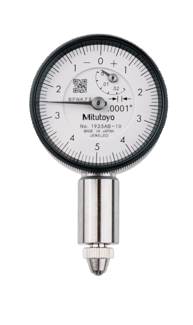 Mitutoyo Plunger Dial Gauge with Flat Back & Jeweled Bearing (Inch) 0-5-0 Dial Reading