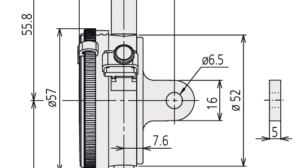 Diagram with Dimensions for Mitutoyo Plunger Dial Gauge with Back Lug & Peak Hold