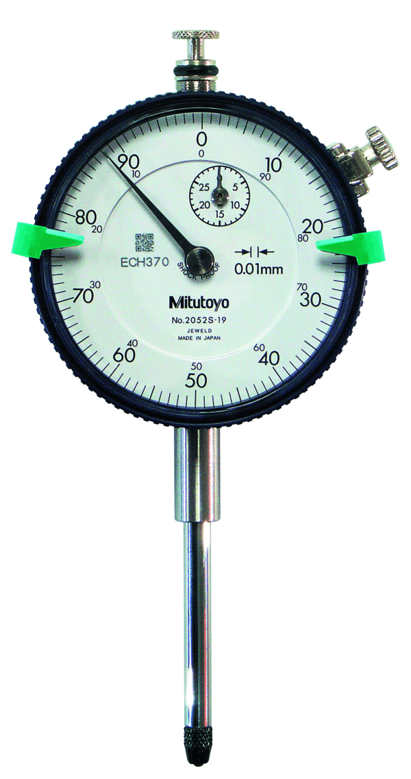 Mitutoyo Plunger Dial Indicator, Flat Back, Shockproof