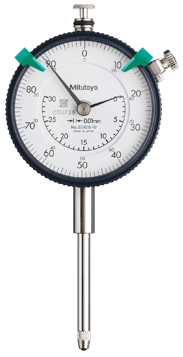 Mitutoyo Plunger Dial Indicator, Lug Back, Coaxial Revolution Counter