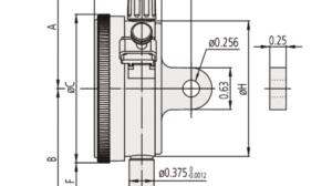 Mitutoyo Dial Gauge with Flat Back, One Revolution, Jeweled Bearing & Shockproof Diagram with Dimensions