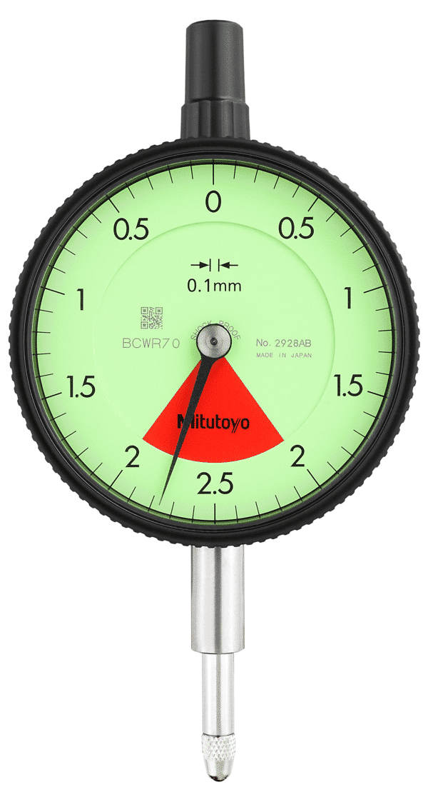 Mitutoyo Plunger Type Dial Gauge with Flat Back