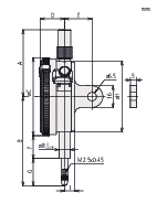 Diagram of Mitutoyo Plunger Dial Indicator, Flat Back, One Revolution, Dust & Shockproof