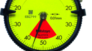 Mitutoyo Plunger Dial Indicator, Flat Back, One Revolution, Dust & Shockproof