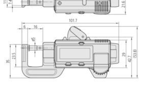 Mitutoyo ABSOLUTE AOS Digital Thickness Gauge Diagram with Dimensions