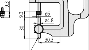 Diagram from Mitutoyo Dial Indicator Thickness Gauge, Lens Thickness (Inch), Adjustable Anvil