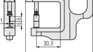 Diagram for Mitutoyo Dial Indicator Thickness Gauge, Groove Depth, Blade Contact Elements (Metric)