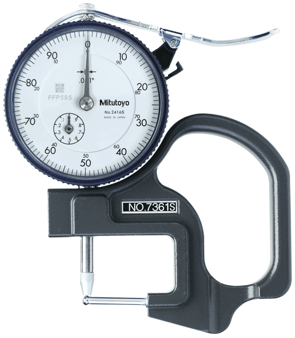 Mitutoyo Dial Indicator Thickness Gauge, Tube Thickness (Inch)