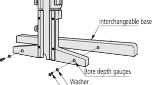 Mitutoyo Digital ABS Hook Type Depth Gauge Diagram of Interchangeable Base