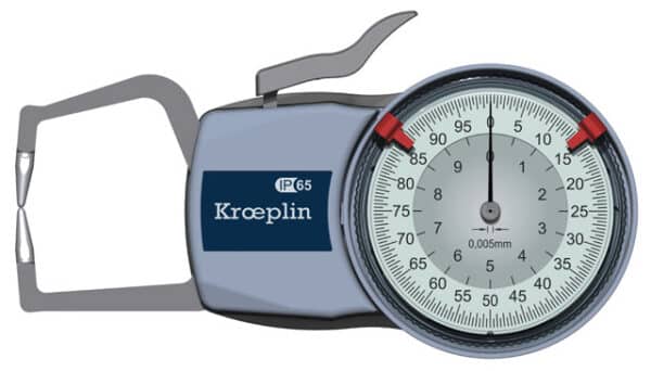 Kroeplin Analogue external measuring gauge for grooves and thickness 0-100mm