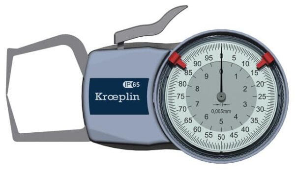 Kroeplin Analogue external measuring gauge for grooves and thickness 0-100mm