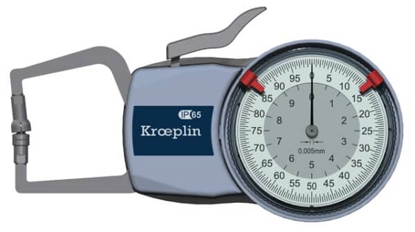 Kroeplin Analogue external measuring gauge for foamed material and foils 0-100mm