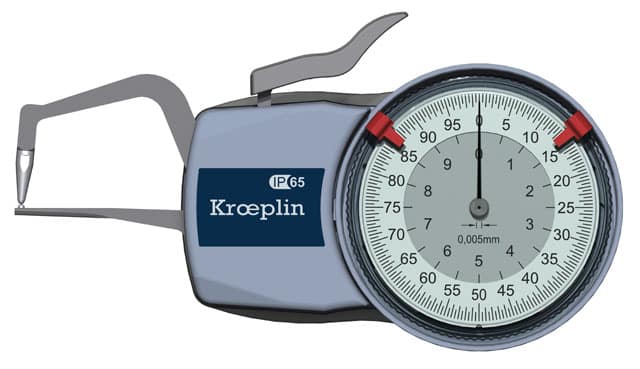 Kroeplin Analogue internal measuring gauge for tube wall thickness