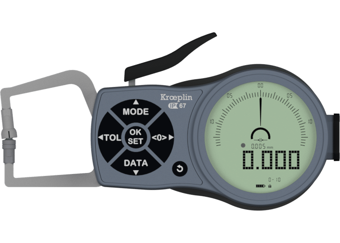 Kroeplin digital external measuring gauge for foamed material and foils