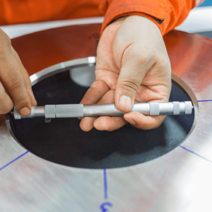 Calibration of orifice plate using inside micrometer