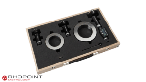 Bowers SXTDM Digital Bore Gauge Set with Bluetooth - Wooden case with three bore gauge heads and two setting rings