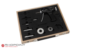 Bowers SXTHM Digital Pistol Grip Bore Gauge Set with Bluetooth - Wooden case with bore gauge and setting rings