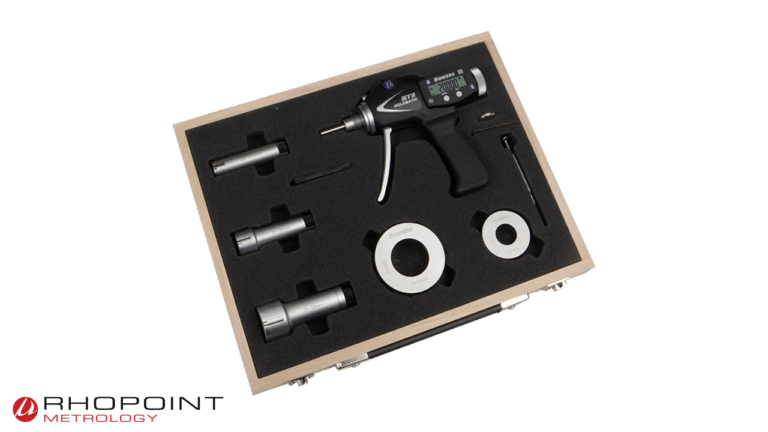 Bowers SXTHM Digital Pistol Grip Bore Gauge Set with Bluetooth - Wooden case with bore gauge and setting rings