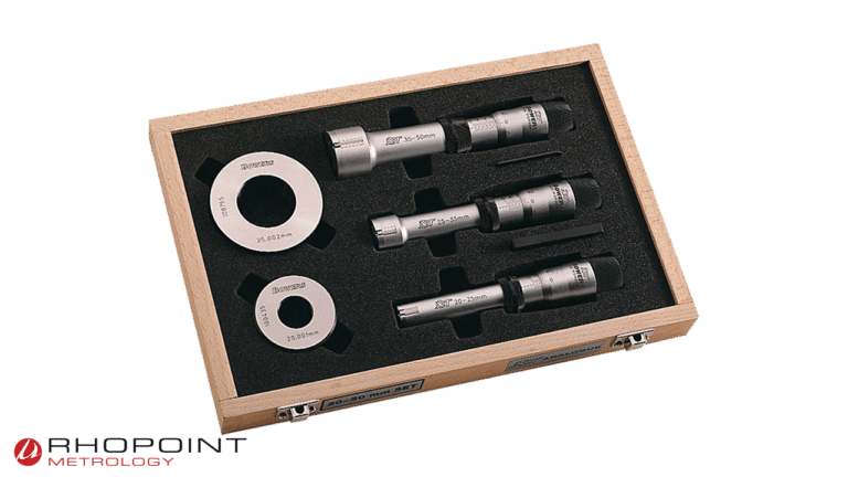 Bowers SXTA Micro Analogue Bore Gauge Set - Wooden Box with Three Bore Gauges and Two Setting Rings