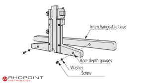 Mitutoyo Digital ABS Hook Type Depth Gauge Diagram of Interchangeable Base