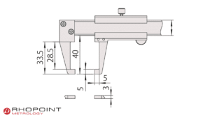 Mitutoyo Vernier Neck Caliper 0-150mm Diagram