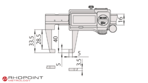 Mitutoyo Digital ABS Neck Caliper 0-150mm Diagram 573-651-20